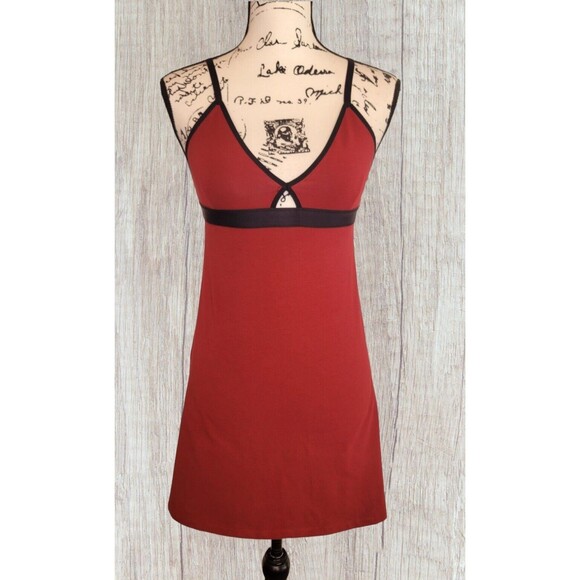 Naked Cut Out Mini Slip Dress SM Maroon Crossover Back Cut Out Sexy Date Night - Picture 1 of 7